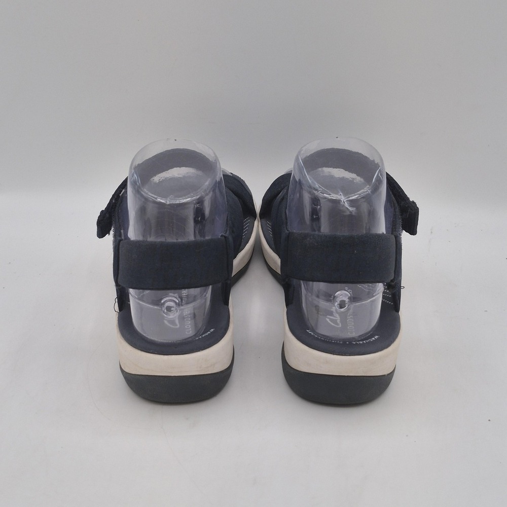 Clarks Cloudsteppers Sandals Womens Size 6 Blue Strappy Hook & Loop Wedge 28504 - Picture 4 of 13